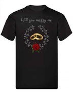 Balldiri T-Shirt Herren Heiratsantrag S bis 5XL - schwarz - Balldiri