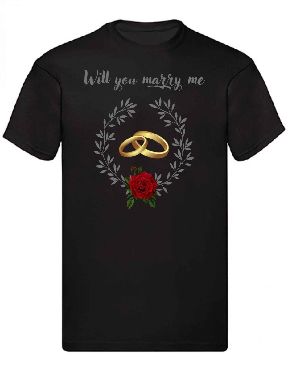 Balldiri T-Shirt Herren Heiratsantrag S bis 5XL - schwarz - Balldiri