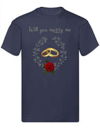 Balldiri T-Shirt Herren Heiratsantrag S bis 5XL - dunkelblau - Balldiri
