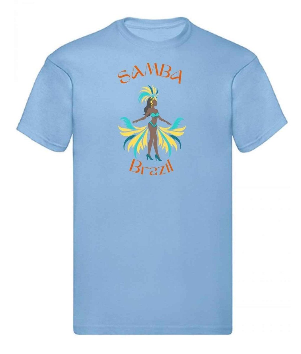 Balldiri T-Shirt Herren Karneval Brazil S bis 5XL - hellblau - Balldiri