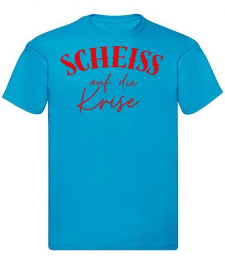 Balldiri T-Shirt Herren mit Spruch S bis 5XL - azurblau - Balldiri