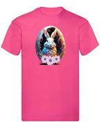 Balldiri T-Shirt Herren Osterei mit Hase S bis 5XL - rosa - Balldiri