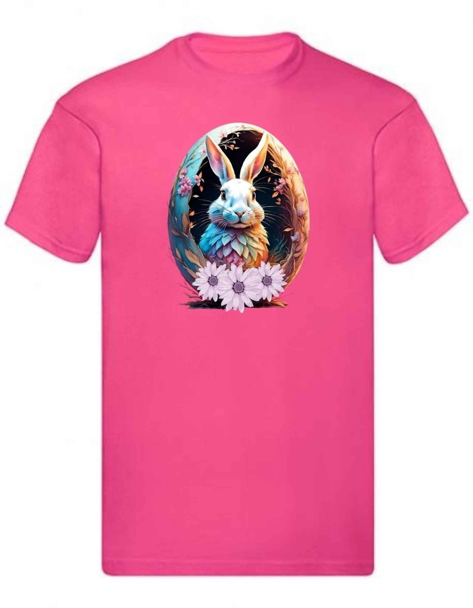 Balldiri T-Shirt Herren Osterei mit Hase S bis 5XL - rosa - Balldiri