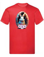 Balldiri T-Shirt Herren Osterei mit Hase S bis 5XL - rot - Balldiri