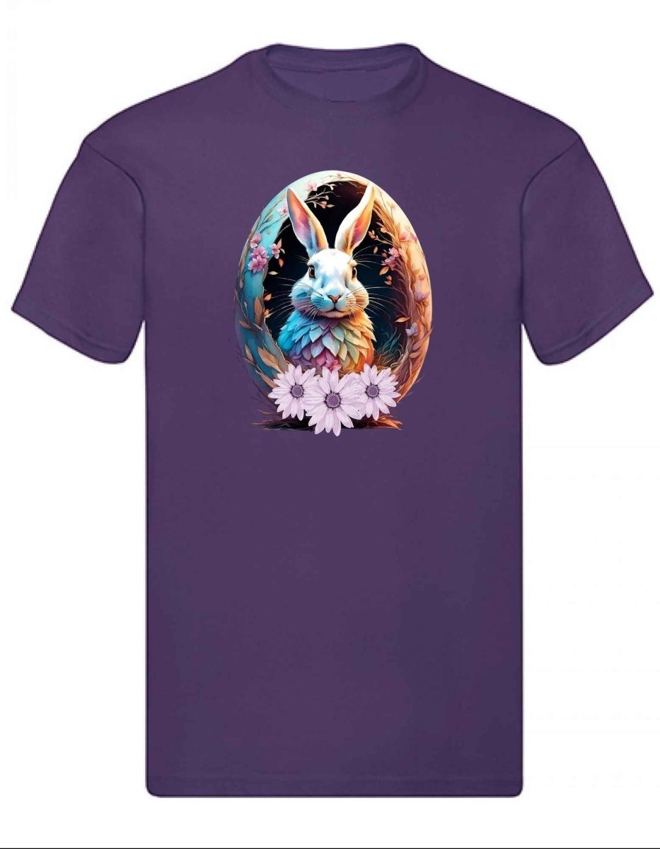 Balldiri T-Shirt Herren Osterei mit Hase S bis 5XL - purple - Balldiri