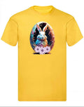 Balldiri T-Shirt Herren Osterei mit Hase S bis 5XL - gelb - Balldiri