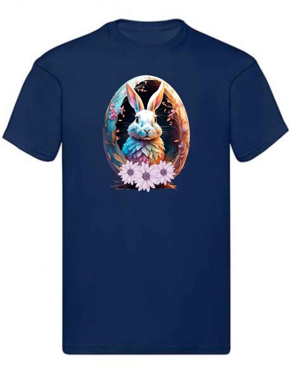 Balldiri T-Shirt Herren Osterei mit Hase S bis 5XL - navy - Balldiri