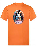 Balldiri T-Shirt Herren Osterei mit Hase S bis 5XL - orange - Balldiri