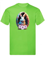 Balldiri T-Shirt Herren Osterei mit Hase S bis 5XL - hellgrün - Balldiri
