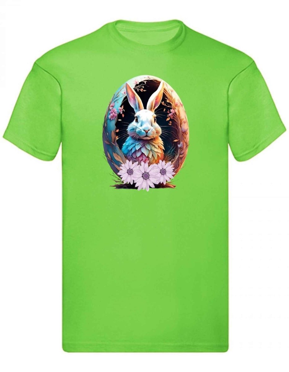 Balldiri T-Shirt Herren Osterei mit Hase S bis 5XL - hellgrün - Balldiri