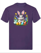 Balldiri T-Shirt Herren Osterhase mit Eiern S bis 5XL - purple - Balldiri