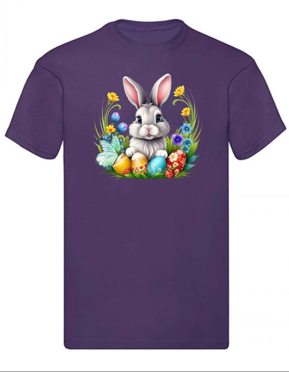Balldiri T-Shirt Herren Osterhase mit Eiern S bis 5XL - purple - Balldiri