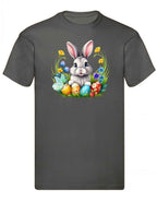 Balldiri T-Shirt Herren Osterhase mit Eiern S bis 5XL - anthrazit - Balldiri