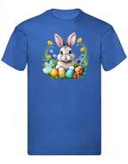 Balldiri T-Shirt Herren Osterhase mit Eiern S bis 5XL - blau - Balldiri