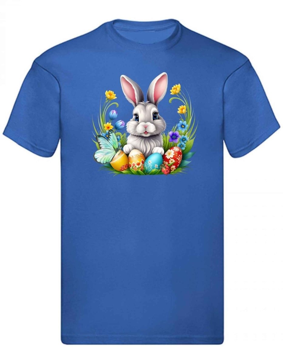Balldiri T-Shirt Herren Osterhase mit Eiern S bis 5XL - blau - Balldiri