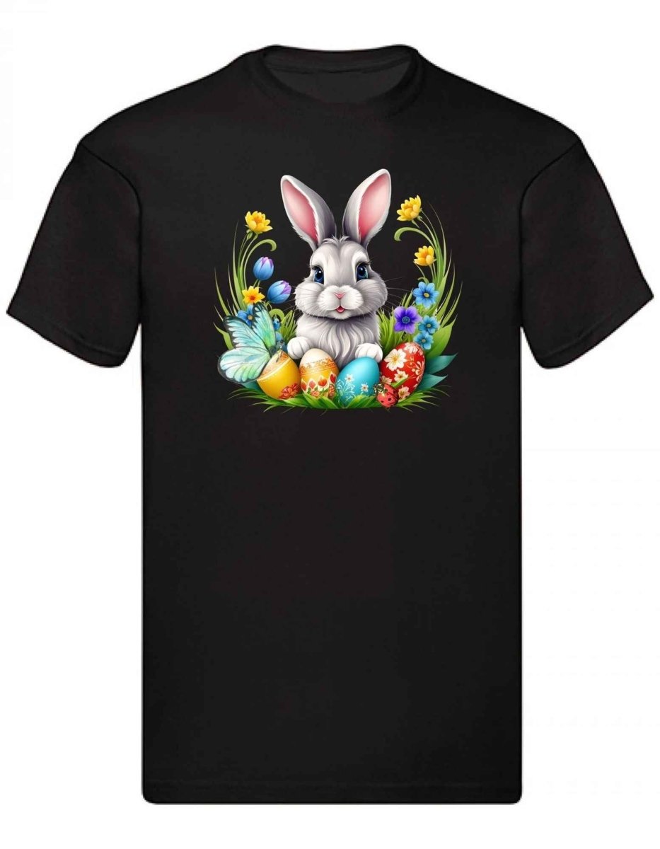 Balldiri T-Shirt Herren Osterhase mit Eiern S bis 5XL - schwarz - Balldiri
