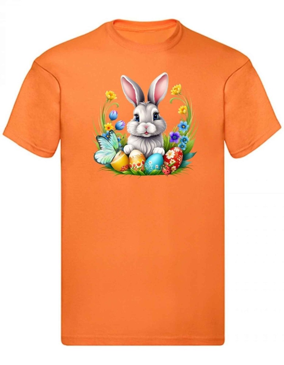 Balldiri T-Shirt Herren Osterhase mit Eiern S bis 5XL - orange - Balldiri