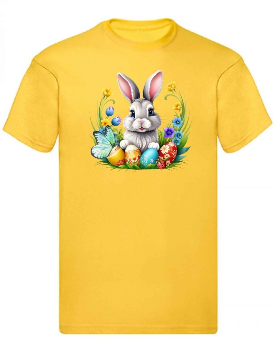 Balldiri T-Shirt Herren Osterhase mit Eiern S bis 5XL - gelb - Balldiri