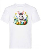 Balldiri T-Shirt Herren Osterhase mit Eiern S bis 5XL - weiß - Balldiri