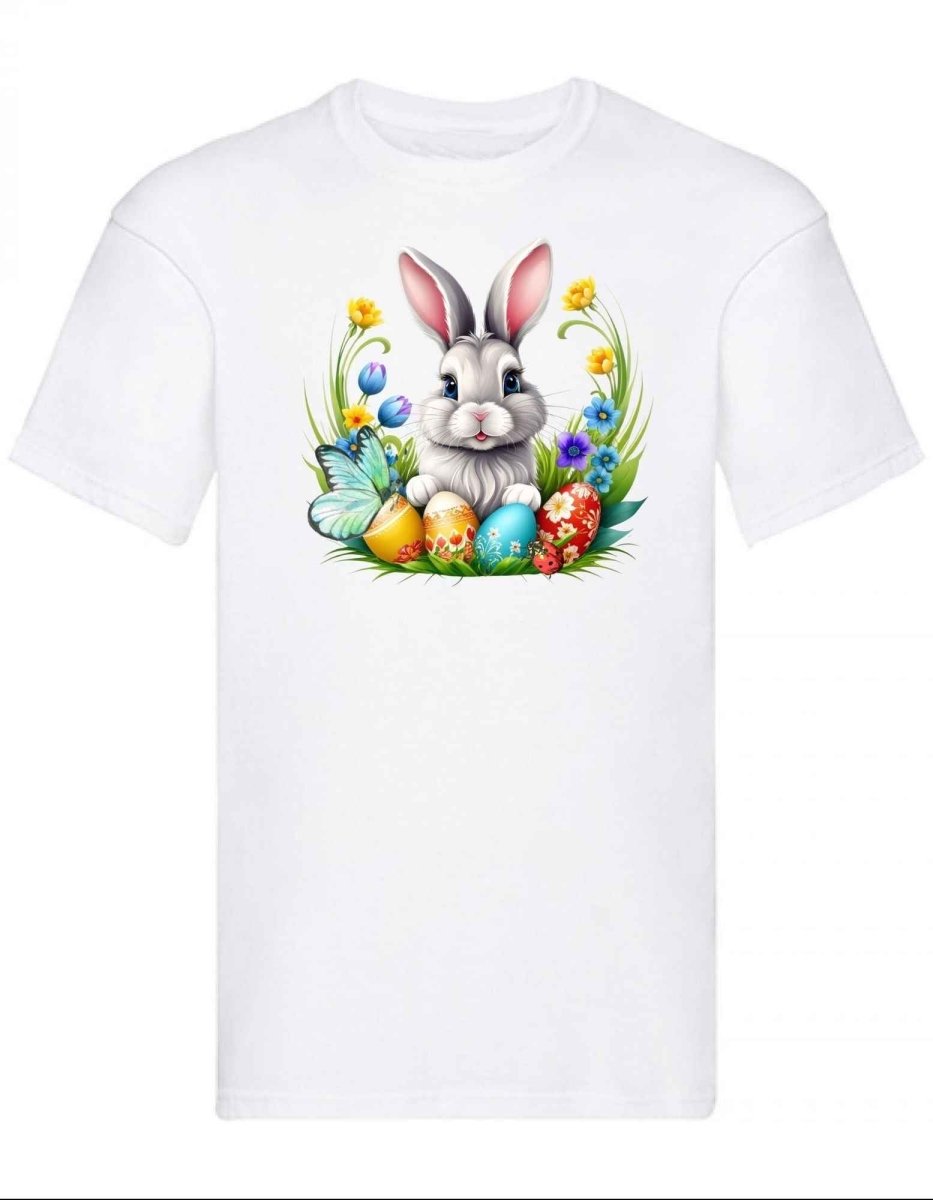 Balldiri T-Shirt Herren Osterhase mit Eiern S bis 5XL - weiß - Balldiri