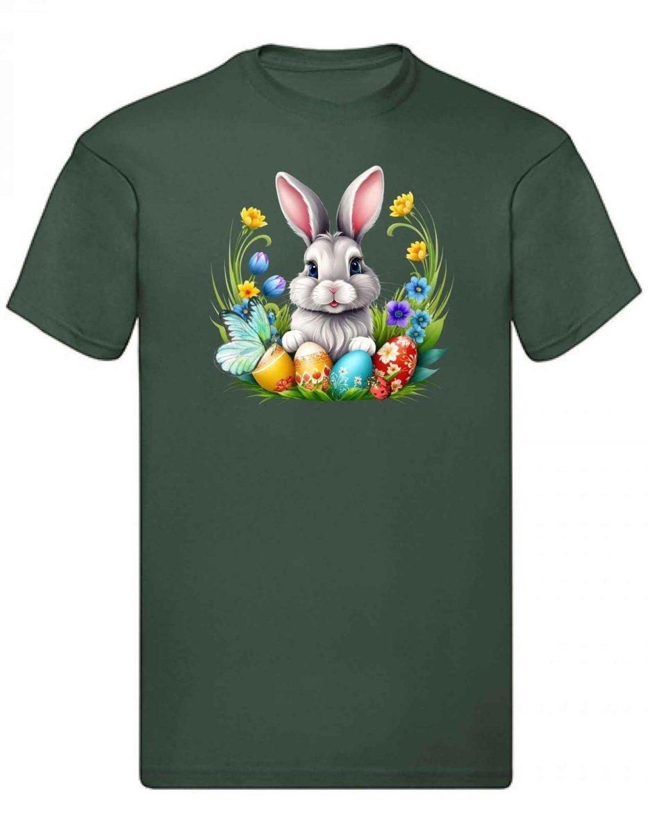 Balldiri T-Shirt Herren Osterhase mit Eiern S bis 5XL - navy grün - Balldiri