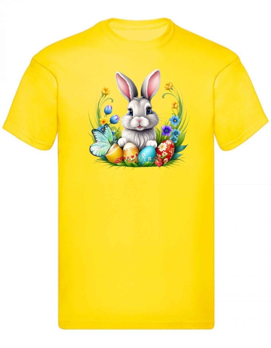 Balldiri T-Shirt Herren Osterhase mit Eiern S bis 5XL - kräftiges gelb - Balldiri