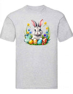 Balldiri T-Shirt Herren Osterhase mit Eiern S bis 5XL - hellgrau - Balldiri