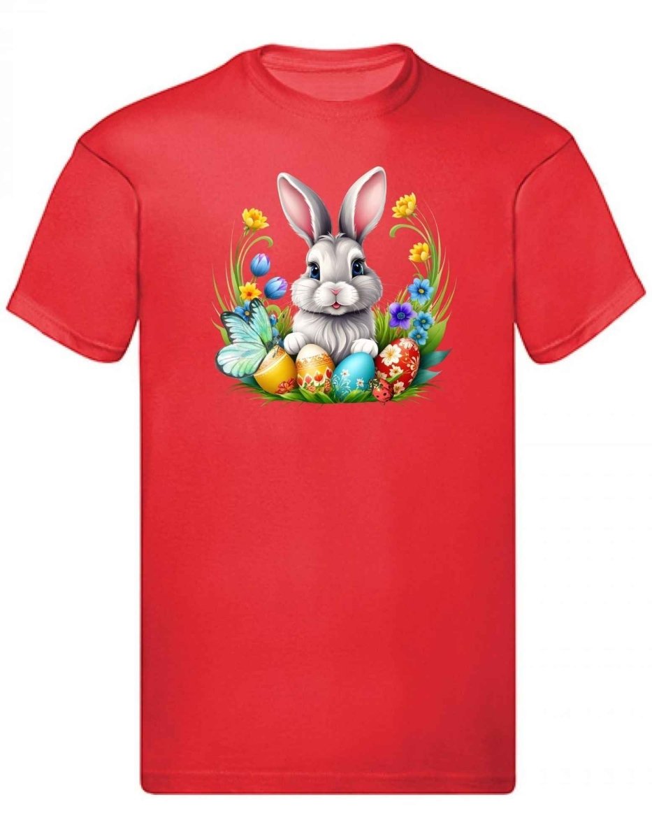 Balldiri T-Shirt Herren Osterhase mit Eiern S bis 5XL - rot - Balldiri