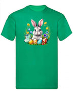 Balldiri T-Shirt Herren Osterhase mit Eiern S bis 5XL - grün - Balldiri