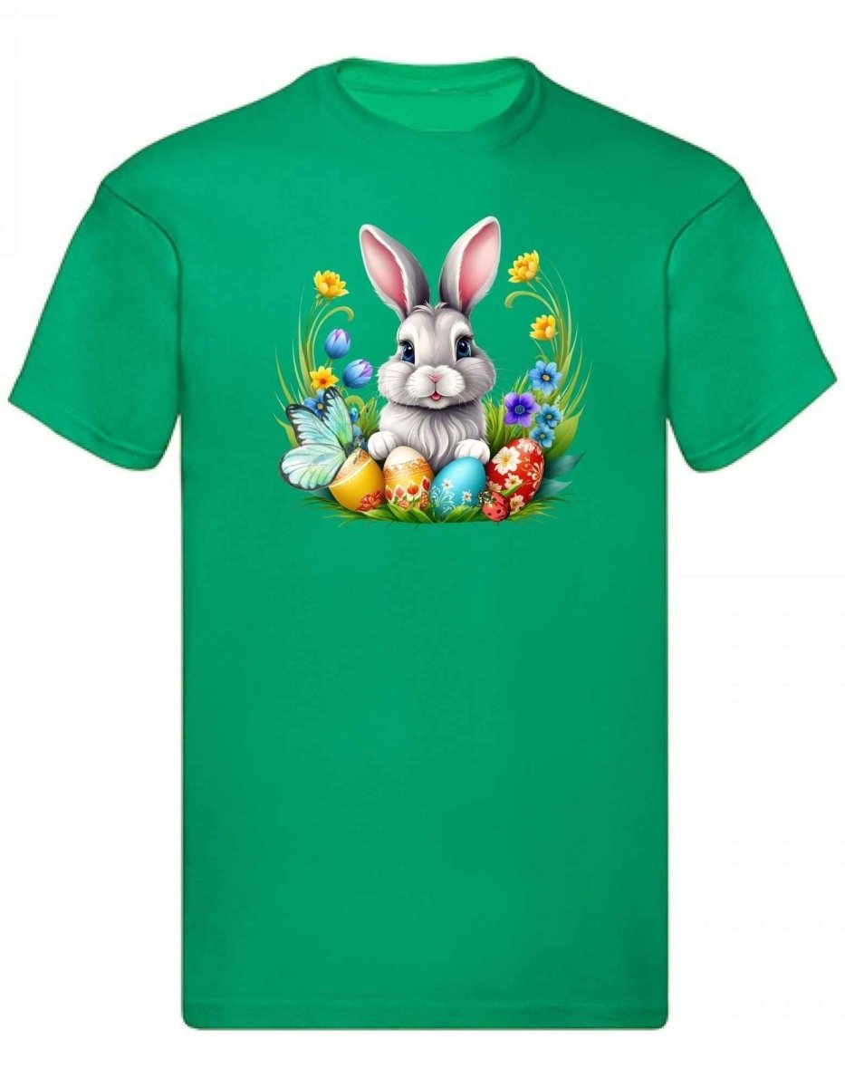 Balldiri T-Shirt Herren Osterhase mit Eiern S bis 5XL - grün - Balldiri