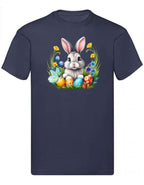 Balldiri T-Shirt Herren Osterhase mit Eiern S bis 5XL - dunkelblau - Balldiri