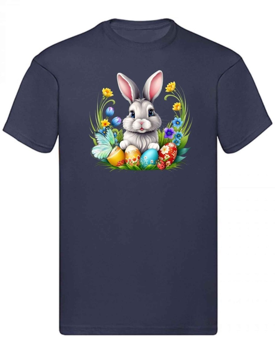 Balldiri T-Shirt Herren Osterhase mit Eiern S bis 5XL - dunkelblau - Balldiri
