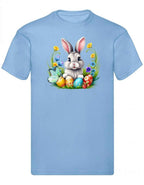 Balldiri T-Shirt Herren Osterhase mit Eiern S bis 5XL - hellblau - Balldiri