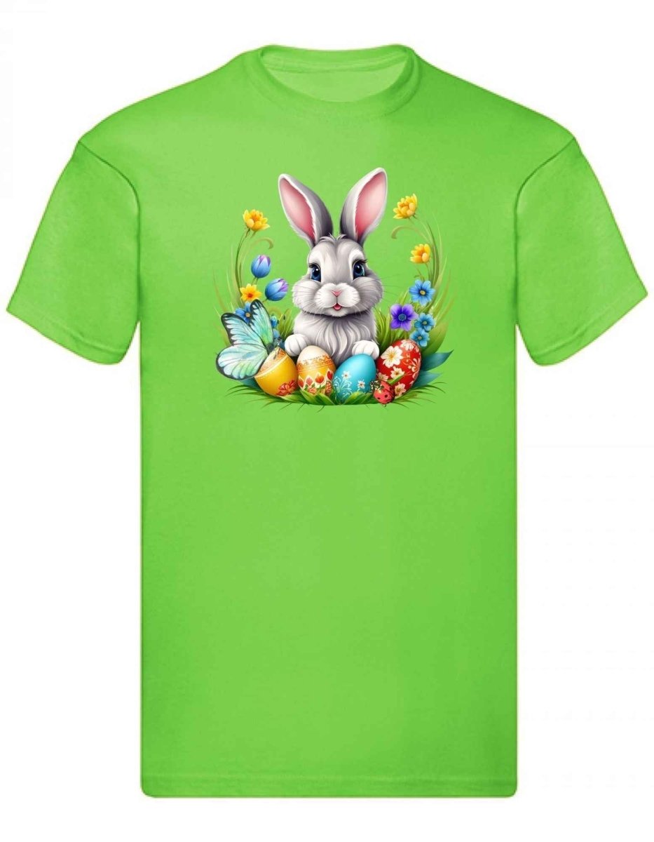 Balldiri T-Shirt Herren Osterhase mit Eiern S bis 5XL - hellgrün - Balldiri