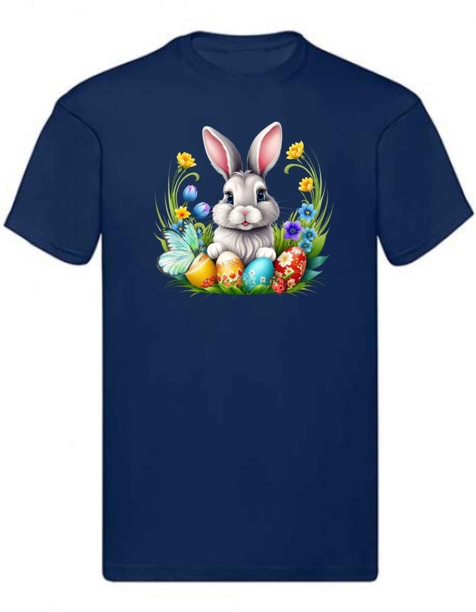 Balldiri T-Shirt Herren Osterhase mit Eiern S bis 5XL - navy - Balldiri