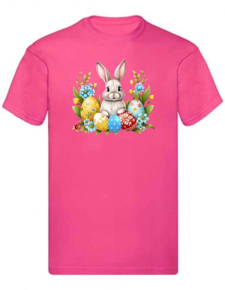 Balldiri T-Shirt Herren Ostern Nest mit Hase S bis 5XL - rosa - Balldiri