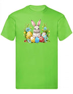 Balldiri T-Shirt Herren Ostern Nest mit Hase S bis 5XL - hellgrün - Balldiri