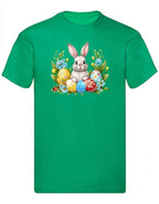 Balldiri T-Shirt Herren Ostern Nest mit Hase S bis 5XL - grün - Balldiri