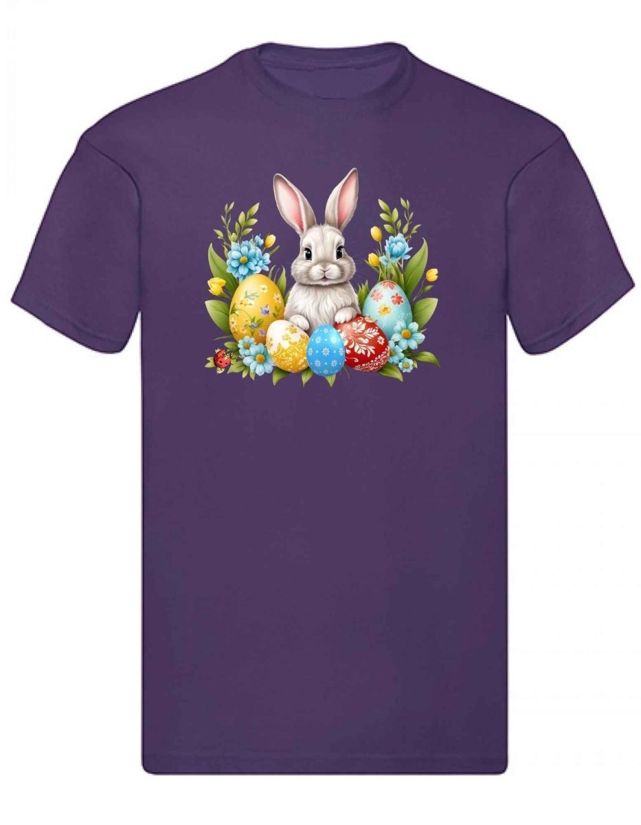 Balldiri T-Shirt Herren Ostern Nest mit Hase S bis 5XL - purple - Balldiri