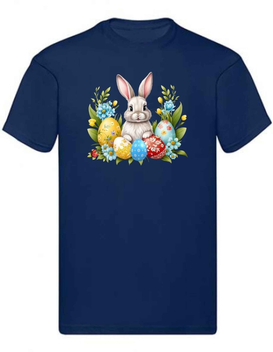 Balldiri T-Shirt Herren Ostern Nest mit Hase S bis 5XL - navy - Balldiri