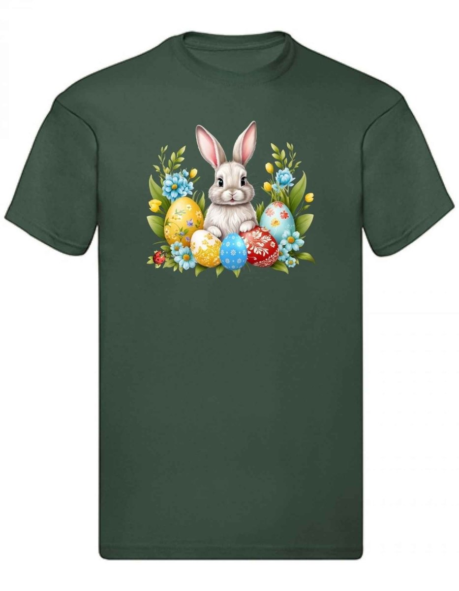 Balldiri T-Shirt Herren Ostern Nest mit Hase S bis 5XL - navy grün - Balldiri