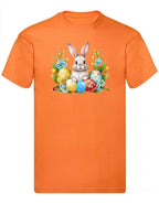 Balldiri T-Shirt Herren Ostern Nest mit Hase S bis 5XL - orange - Balldiri