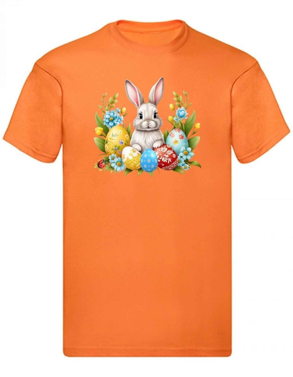 Balldiri T-Shirt Herren Ostern Nest mit Hase S bis 5XL - orange - Balldiri