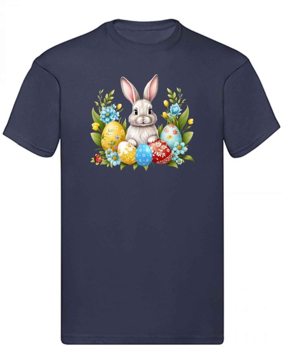 Balldiri T-Shirt Herren Ostern Nest mit Hase S bis 5XL - dunkelblau - Balldiri