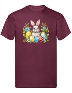 Balldiri T-Shirt Herren Ostern Nest mit Hase S bis 5XL - bordeaux - Balldiri