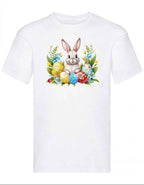 Balldiri T-Shirt Herren Ostern Nest mit Hase S bis 5XL - weiß - Balldiri