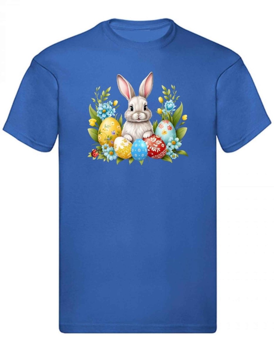 Balldiri T-Shirt Herren Ostern Nest mit Hase S bis 5XL - blau - Balldiri
