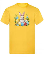 Balldiri T-Shirt Herren Ostern Nest mit Hase S bis 5XL - gelb - Balldiri