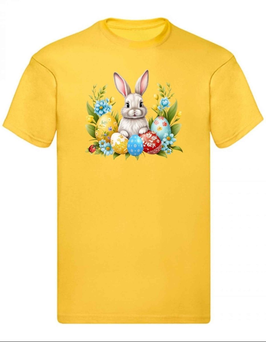 Balldiri T-Shirt Herren Ostern Nest mit Hase S bis 5XL - gelb - Balldiri