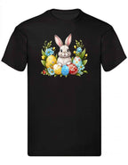 Balldiri T-Shirt Herren Ostern Nest mit Hase S bis 5XL - schwarz - Balldiri